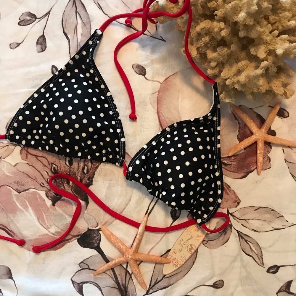 NWT Red Camel | Polka Dot Bikini Top